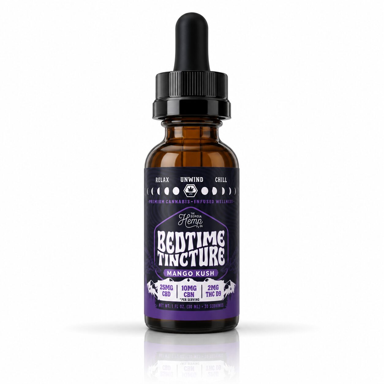 Bedtime Tincture • 25mg CBD + 10mg CBN + 2mg THC • 30ct