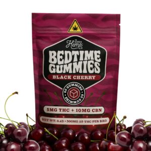 Bedtime Gummies • 5mg THC+10mg CBN • Black Cherry • 60ct